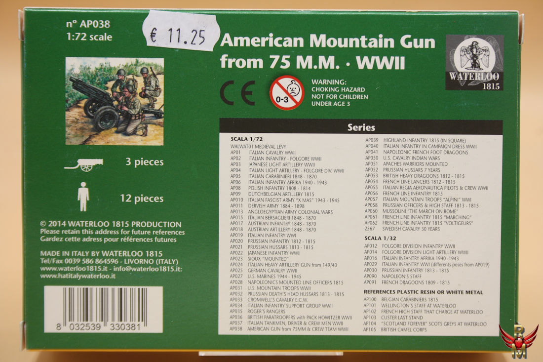 Waterloo1815 US 75mm Mountain Gun with Crew