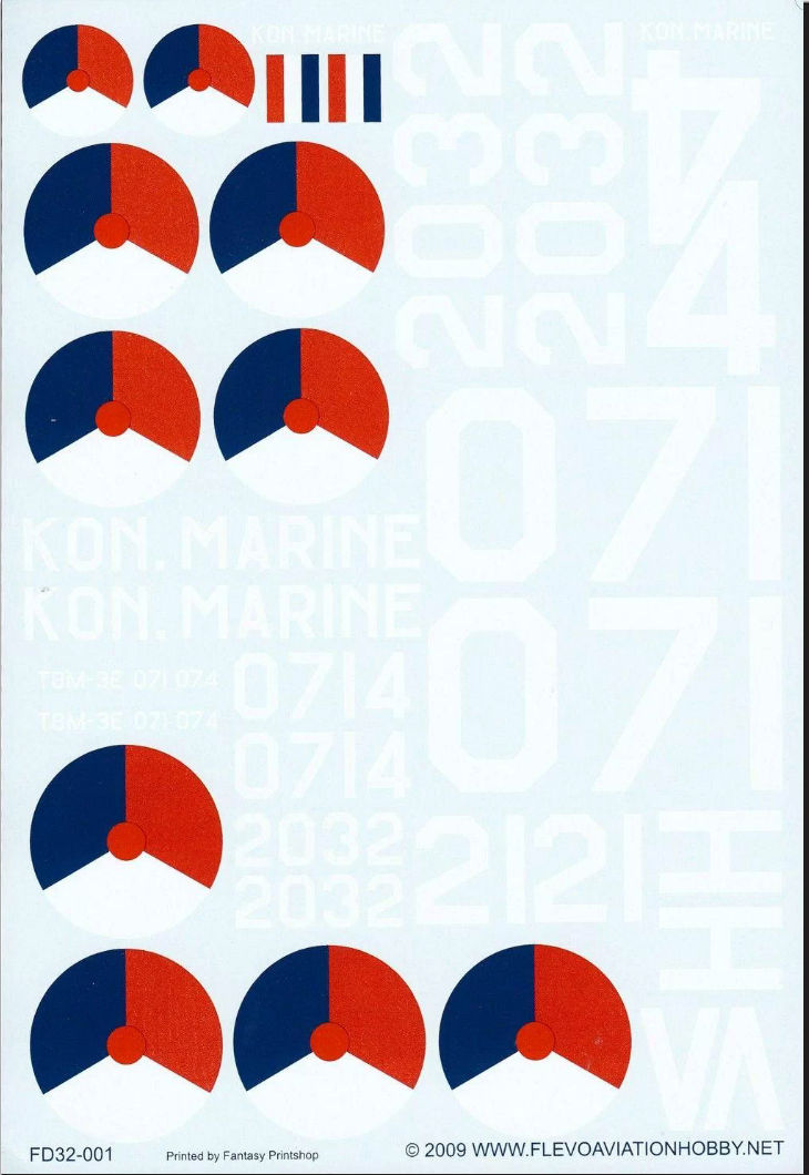 Flevo Decals 1/32 Royal Netherlands Navy TBM-3E Avengers