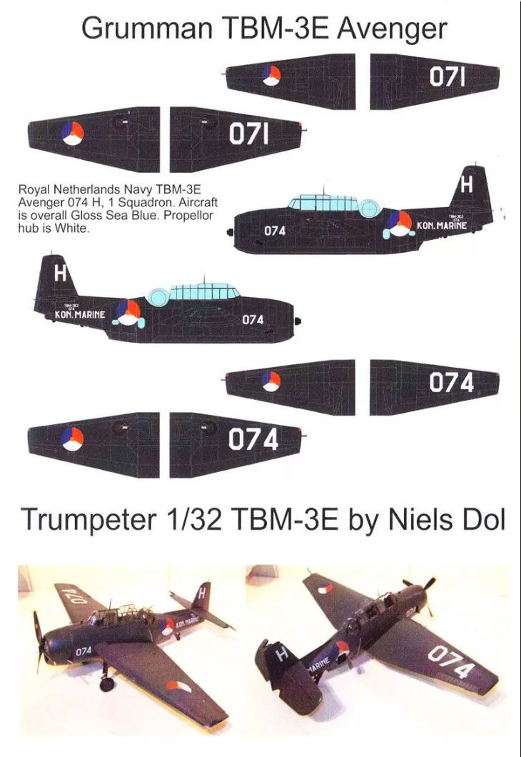 Flevo Decals 1/32 Royal Netherlands Navy TBM-3E Avengers