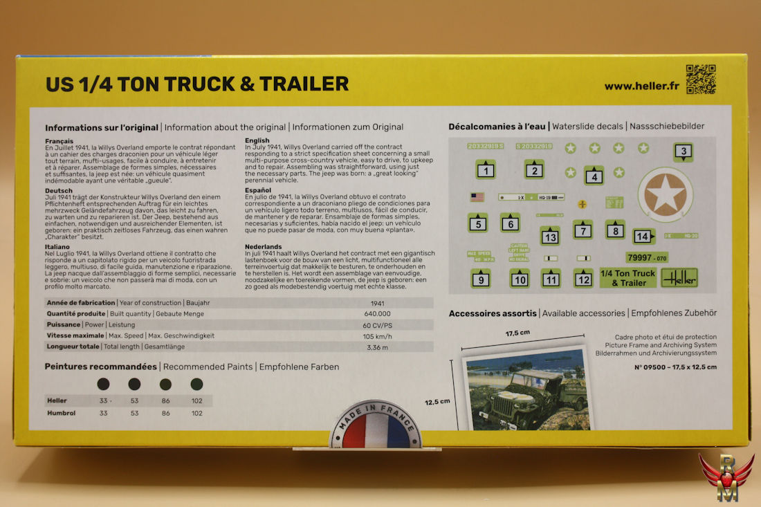 Heller 1/72 US 1/4 Ton Truck and Trailer