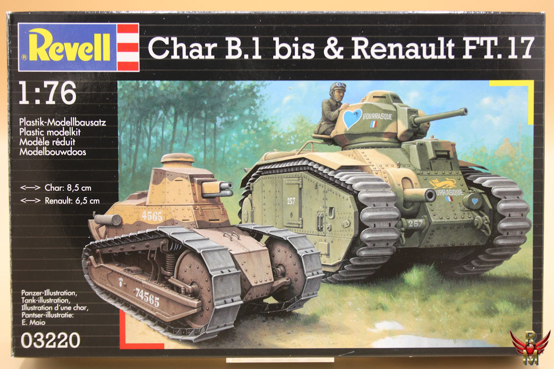 Revell 1/76 Char B1 bis and Renault FT 17