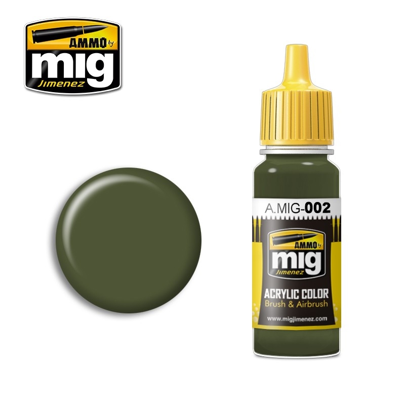 Ammo Mig ACRYLIC COLOR RAL 6003 OLIVE GREEN OPT 2 JAR 17ML