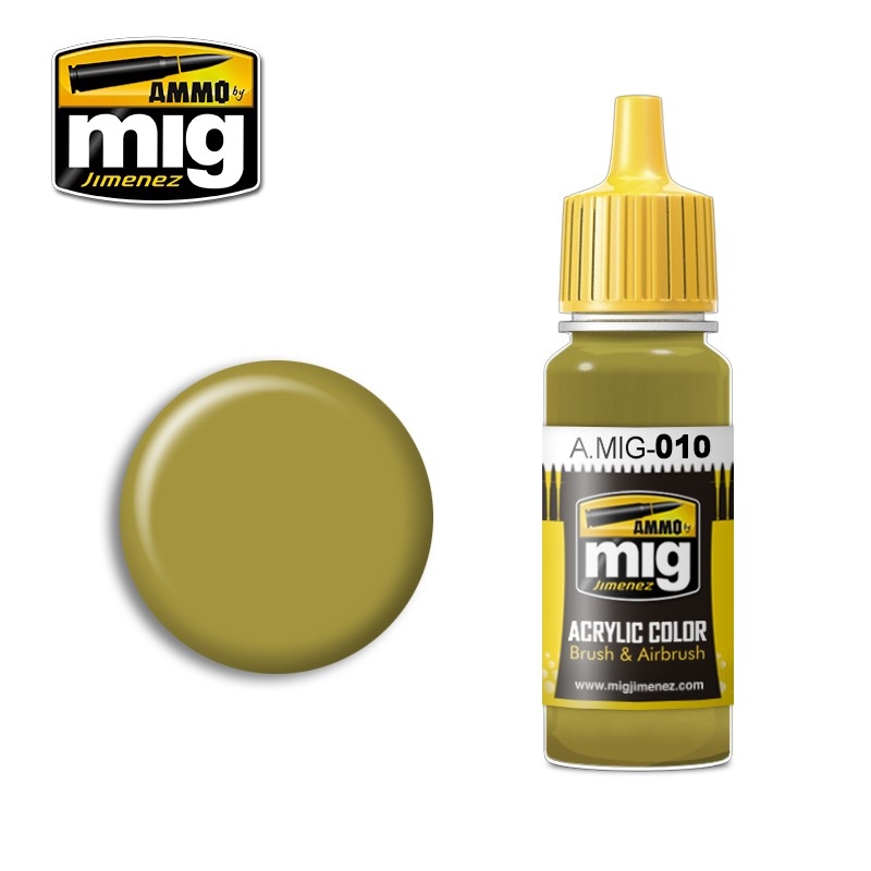 Ammo Mig 010 ACRYLIC COLOR RAL 7028 DARK YELLOW MID WAR JAR 17ML