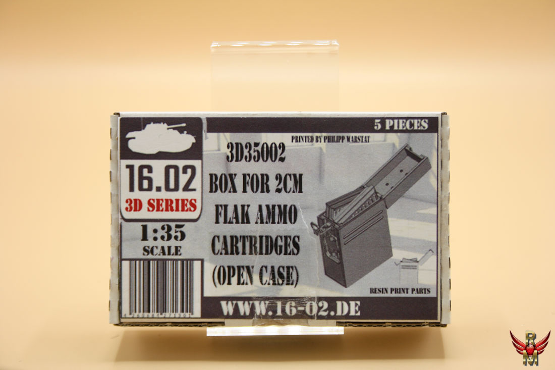 16.02 1/35 Box for 2cm FLAK Ammo Cartridges Open Case