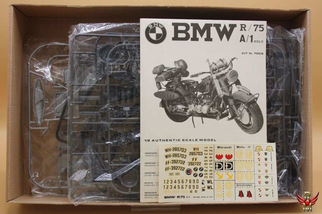 ESCI 1/9 Germany BMW R/75 A/1 solo Motorcycle with Machine Gun