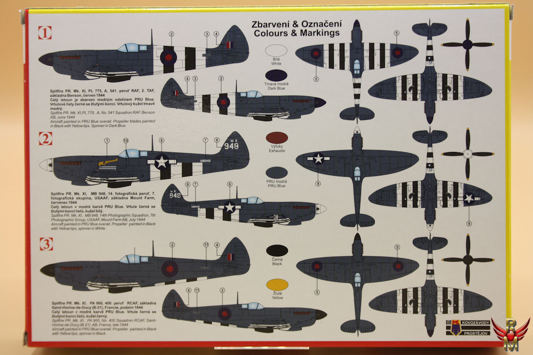 Kovozávody Prostějov 1/72 Supermarine Spitfire PR Mk XI D-Day Markings
