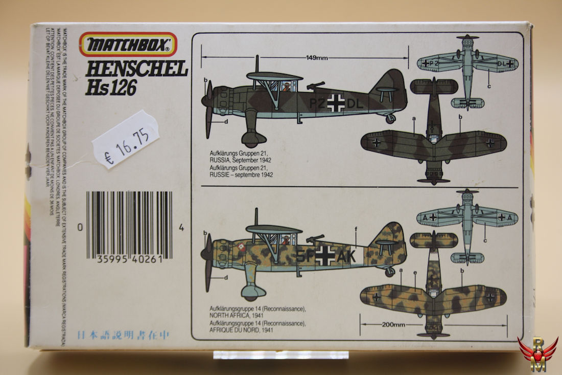 Matchbox 1/72 Henschel Hs 126