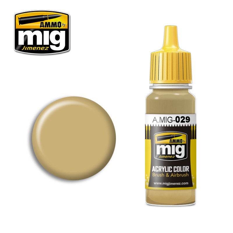 Ammo Mig 029 ACRYLIC COLOR DESERT SAND JAR 17ML