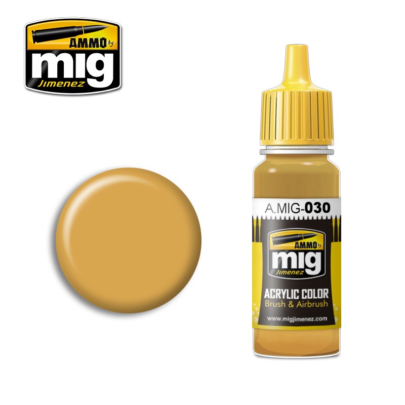 Ammo Mig 030 ACRYLIC COLOR SAND YELLOW JAR 17ML