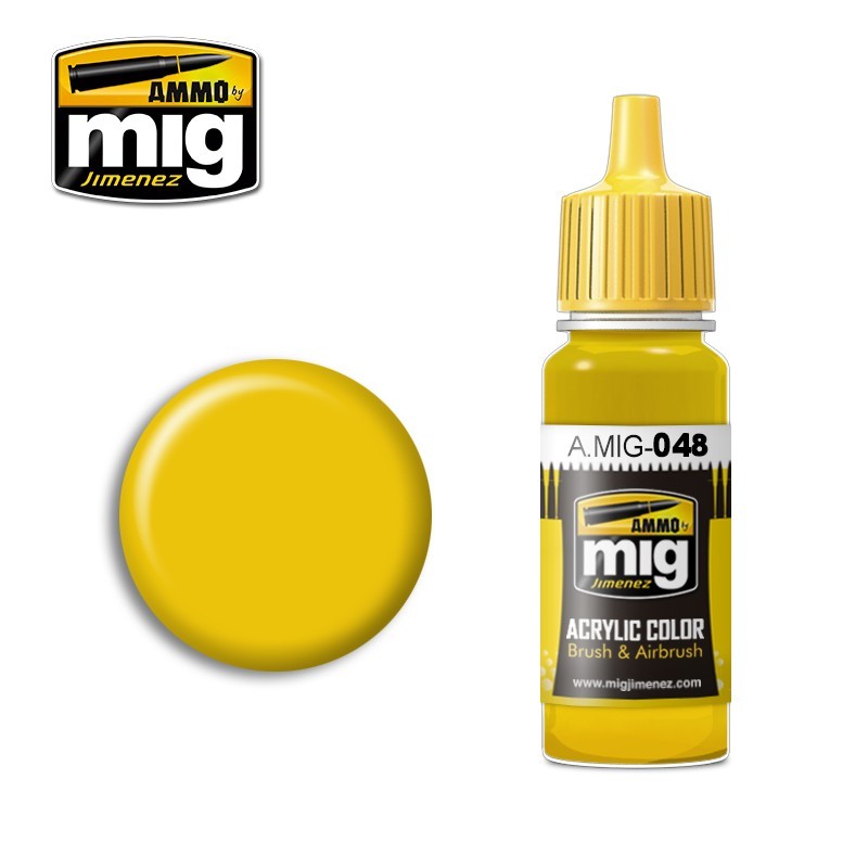 Ammo Mig 048 ACRYLIC COLOR YELLOW JAR 17ML