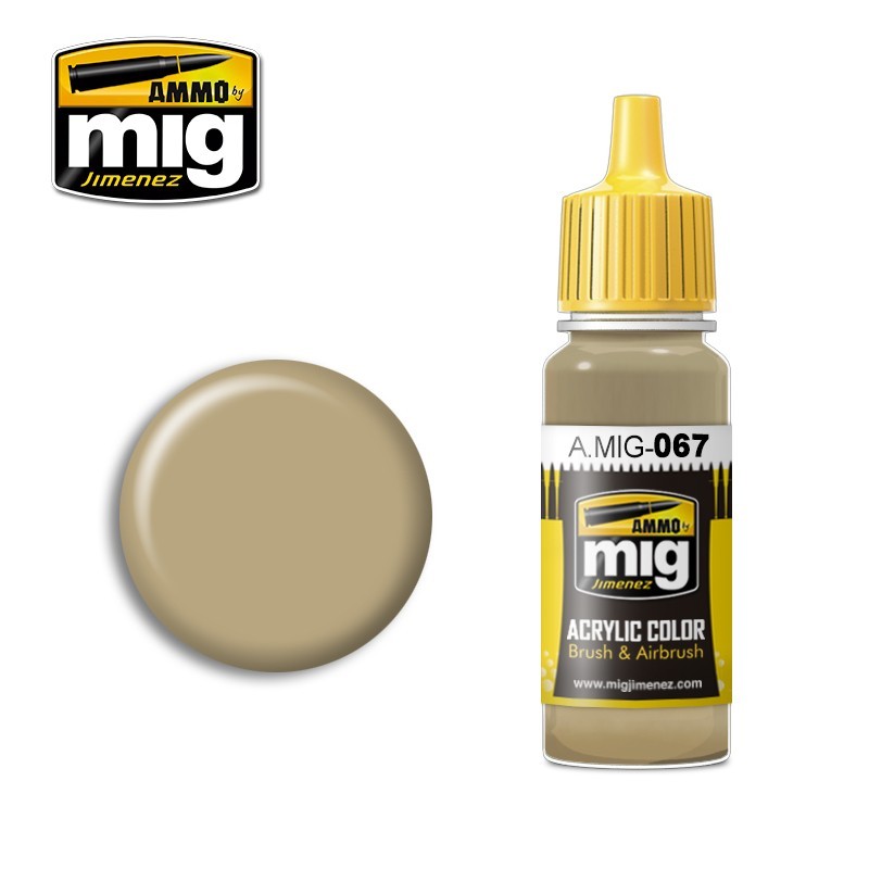 Ammo Mig 067 ACRYLIC COLOR LIGHT SAND GREY JAR 17ML