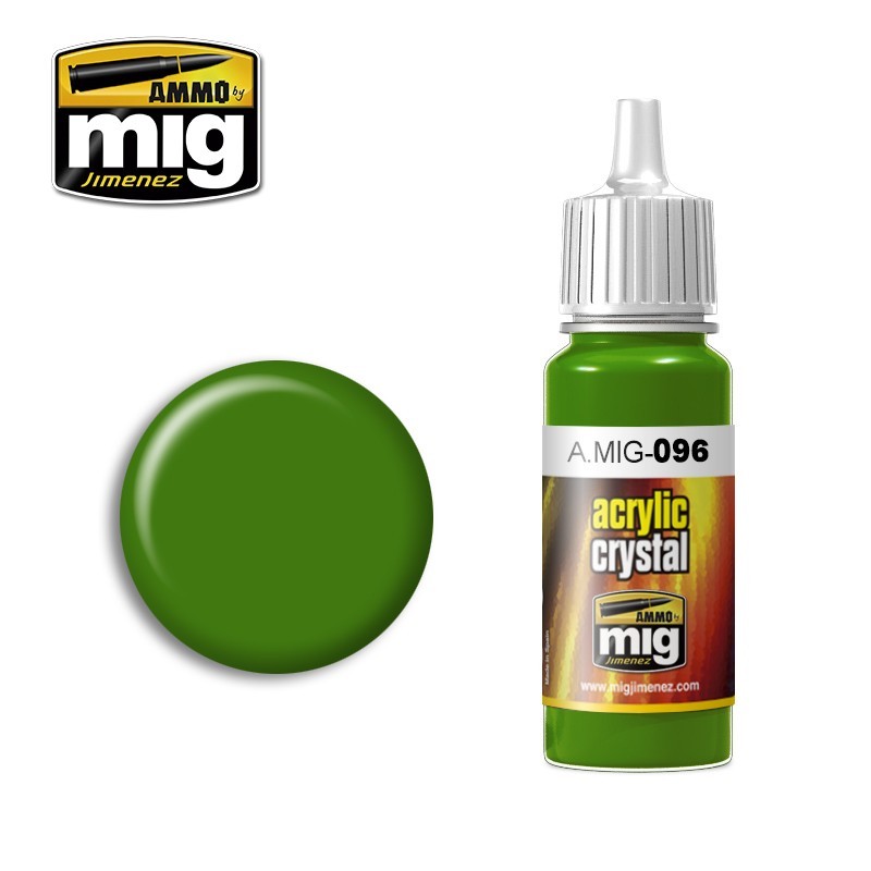 Ammo Mig 096 ACRYLIC COLOR CRYSTAL GREEN PERISCOPE JAR 17ML