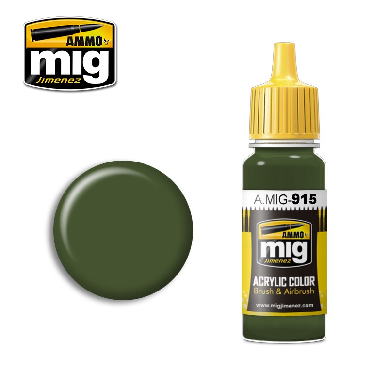 Ammo Mig 915 ACRYLIC COLOR DARK GREEN BS 241 JAR 17ML