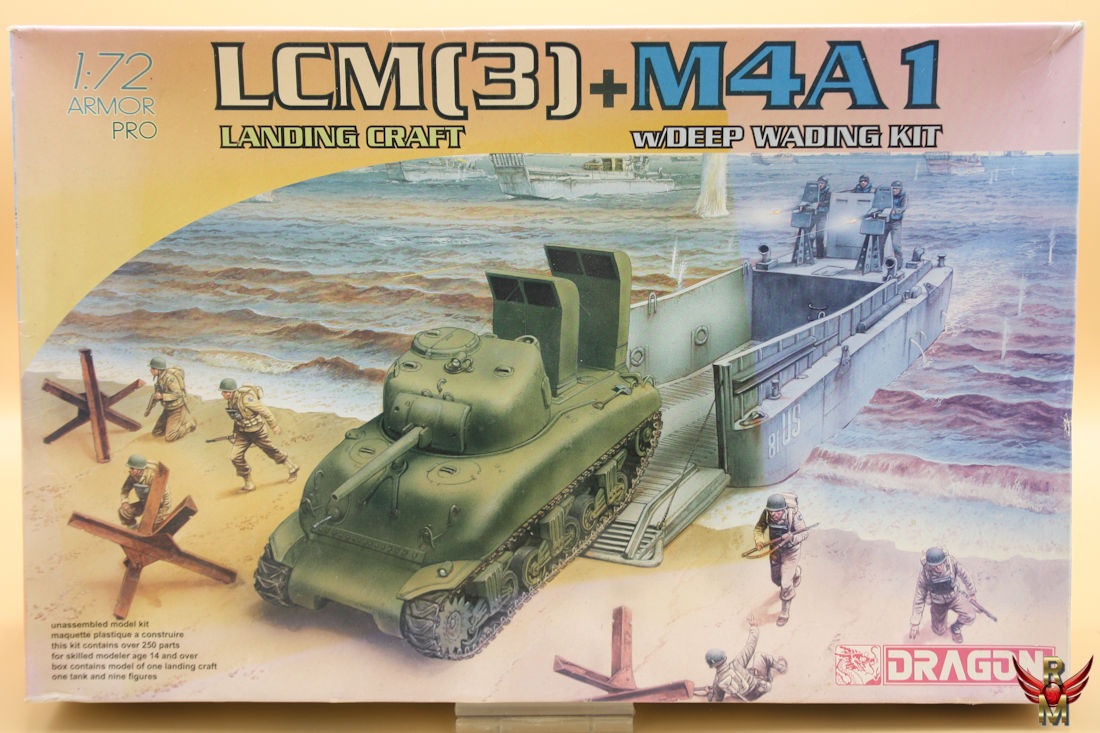 Dragon 1/72 LCM(3) Landing Craft and M4A1 Sherman w/deep wading kit