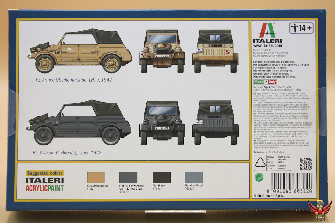 Italeri 1/35 VW Typ 82 Kübelwagen