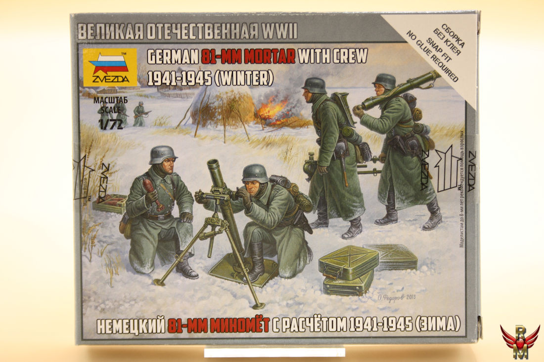Zvezda 1/72 German 81mm Mortar with Crew (Winter) 1941-1945