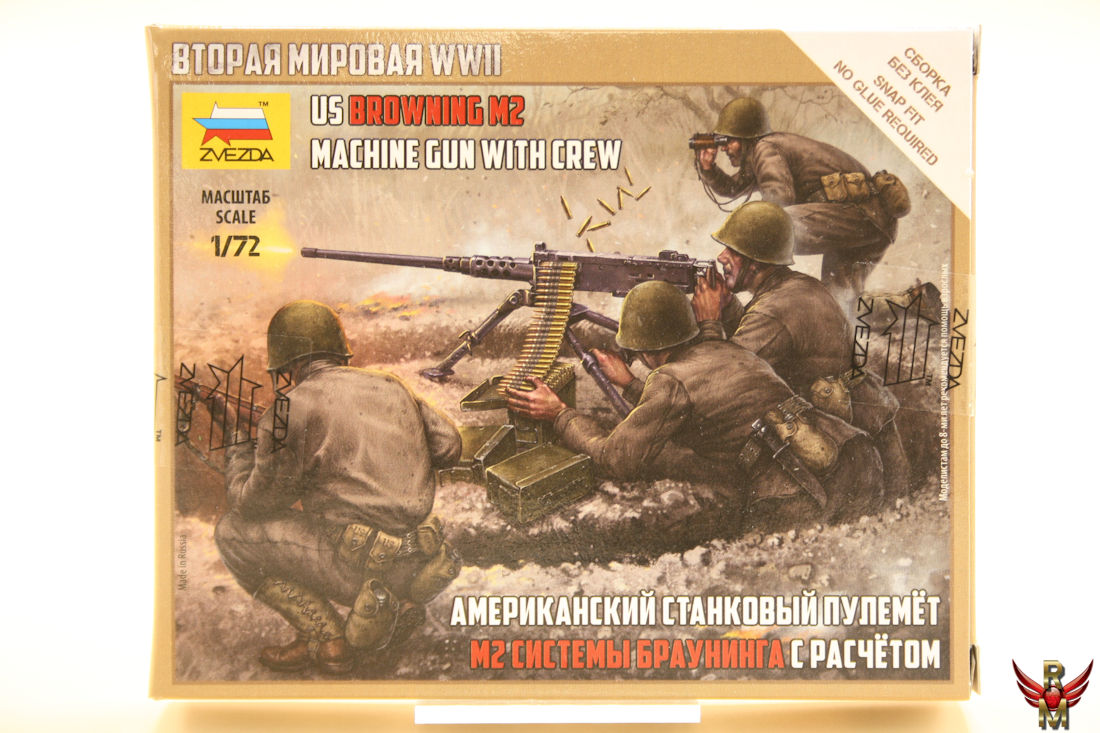 Zvezda 1/72 US machine gun Browning M2 with Crew