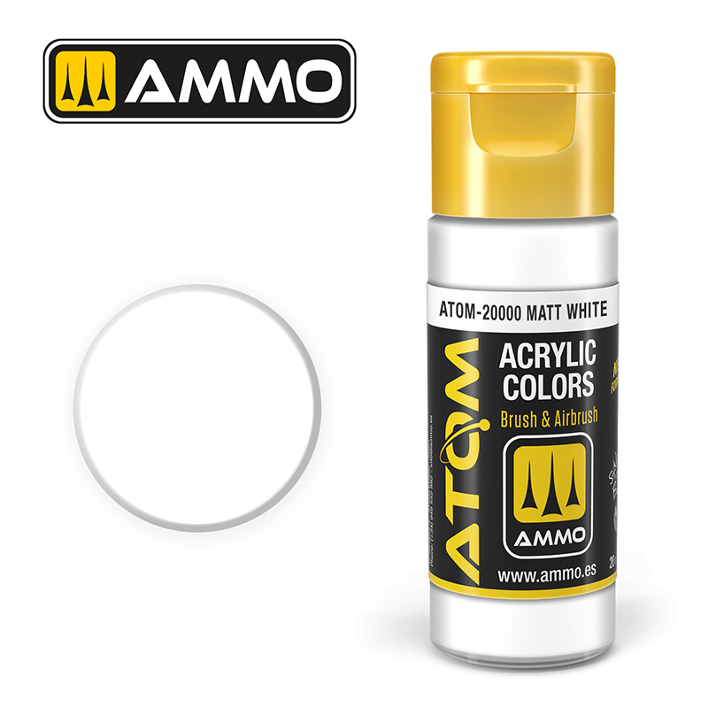 AMMO ATOM 20000 ACRYLIC COLOR MATT WHITE 20 ML