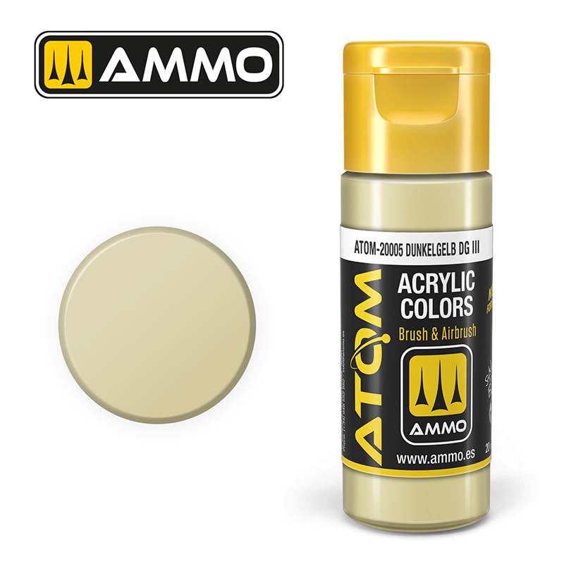 AMMO ATOM 20005 ACRYLIC COLOR DUNKELGELB DG III 20 ML