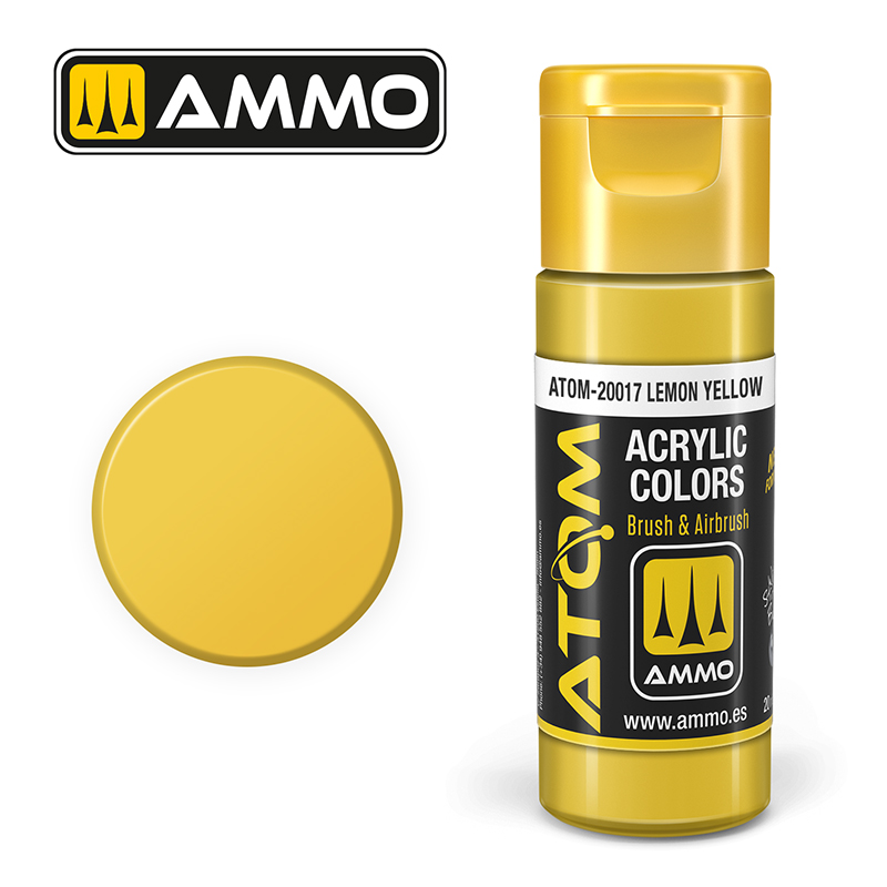 AMMO ATOM 20017 ACRYLIC COLOR LEMON YELLOW 20 ML