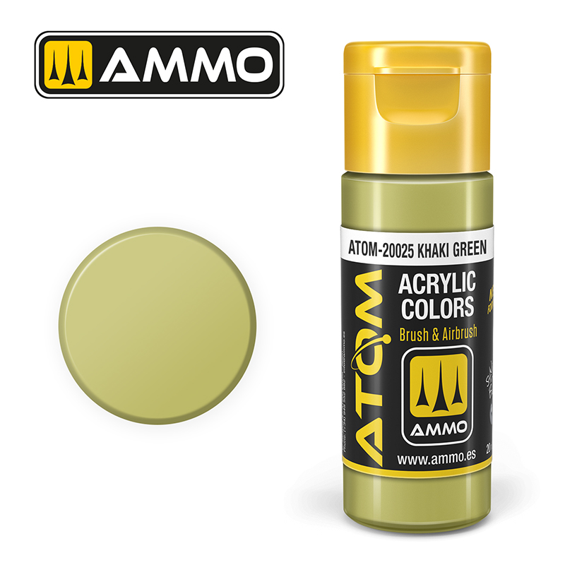 AMMO ATOM 20025 ACRYLIC COLOR KHAKI GREEN 20 ML