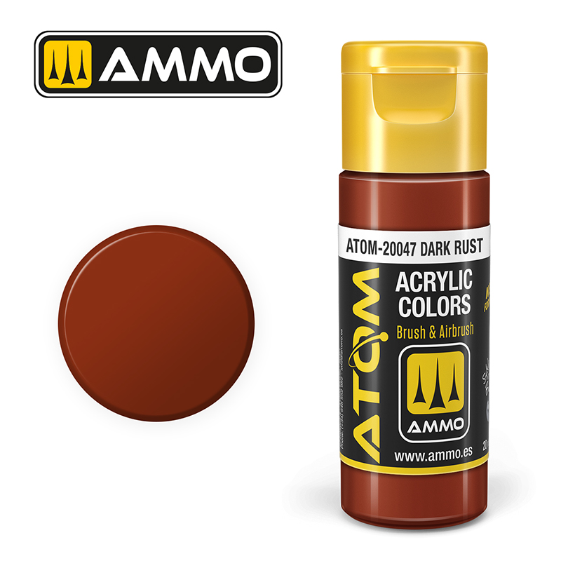 AMMO ATOM 20047 ACRYLIC COLOR DARK RUST 20 ML