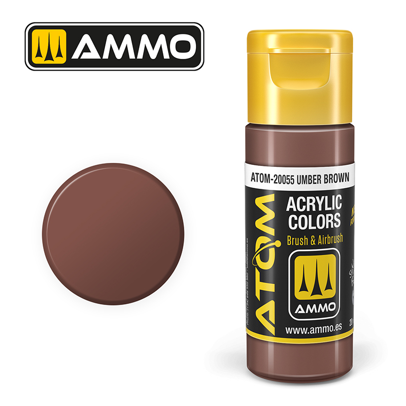 AMMO ATOM 20055 ACRYLIC COLOR UMBER BROWN 20 ML