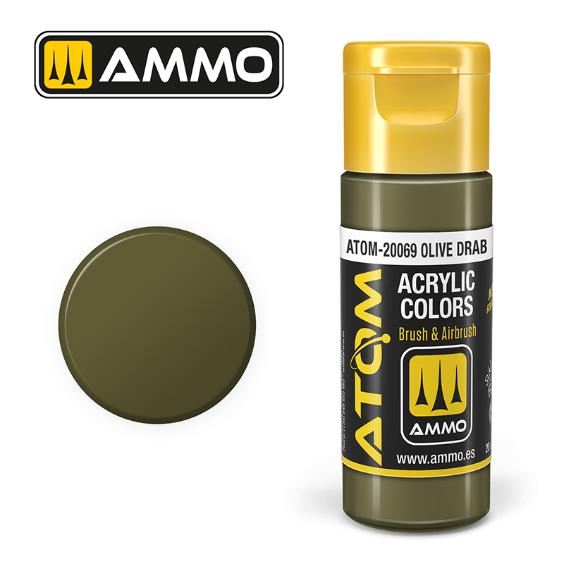 AMMO ATOM 20069 ACRYLIC COLOR OLIVE DRAB 20 ML