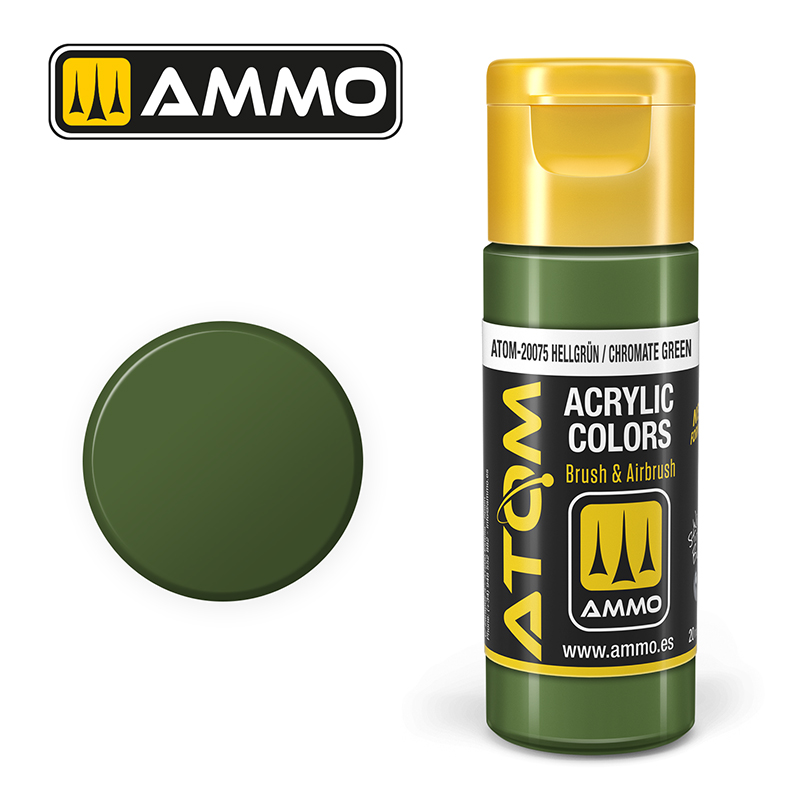 AMMO ATOM 20075 ACRYLIC COLOR HELLGRÜN / CHROMATE GREEN 20 ML
