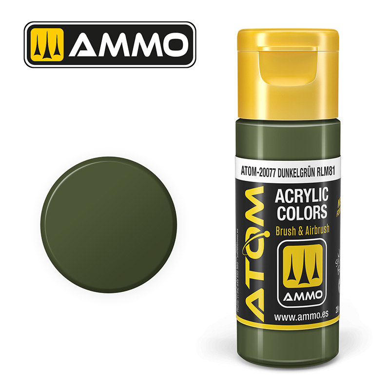 AMMO ATOM 20077 ACRYLIC COLOR DUNKELGRÜN RLM81 20 ML