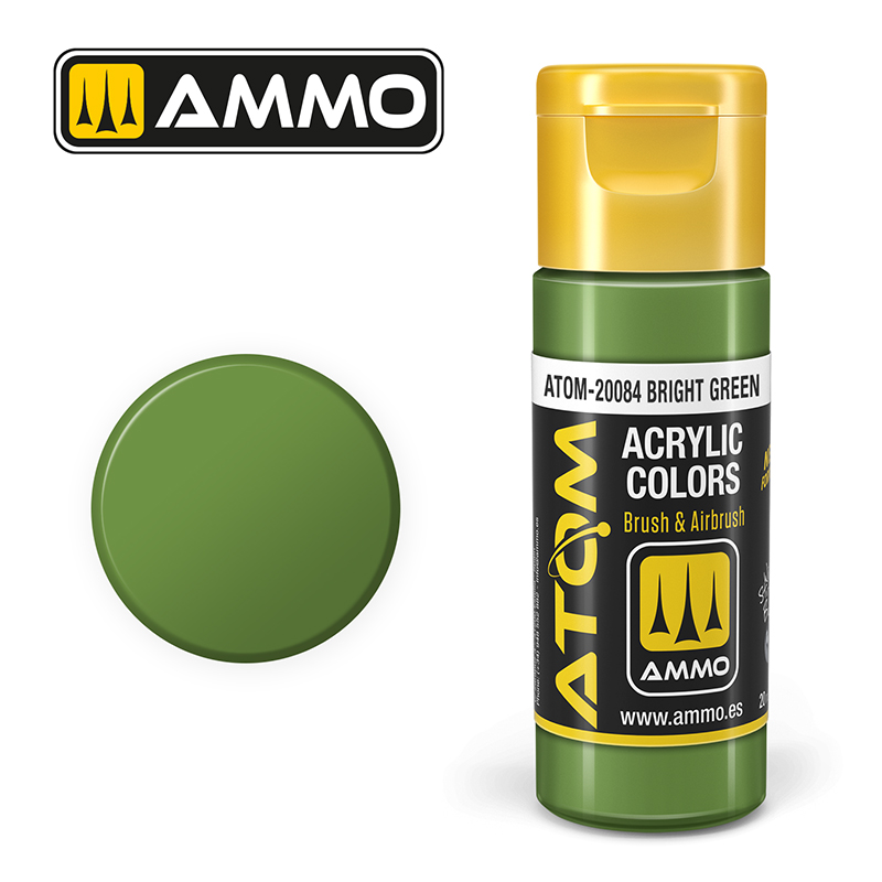 AMMO ATOM 20084 ACRYLIC COLOR BRIGHT GREEN 20 ML