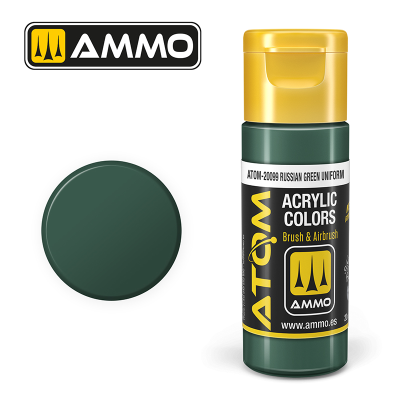 AMMO ATOM 20099 ACRYLIC COLOR RUSSIAN GREEN UNIFORM 20 ML