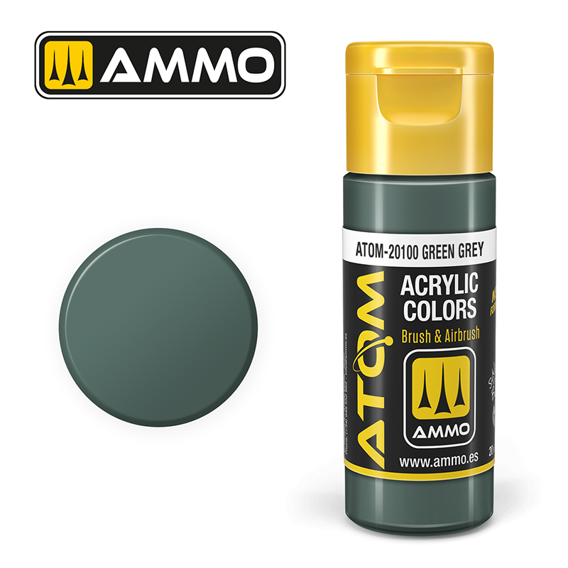 AMMO ATOM 20100 ACRYLIC COLOR GREEN GREY 20 ML
