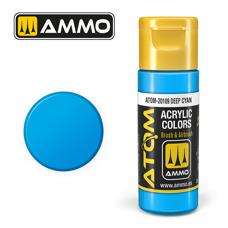 AMMO ATOM 20109 ACRYLIC COLOR DEEP CYAN 20 ML
