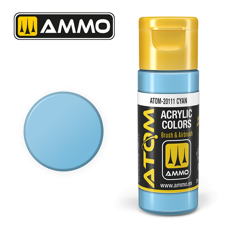 AMMO ATOM 20111 ACRYLIC COLOR CYAN 20 ML