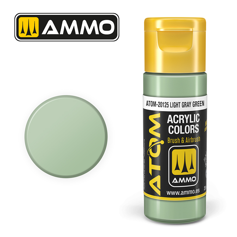 AMMO ATOM 20125 ACRYLIC COLOR LIGHT GRAY GREEN 20 ML