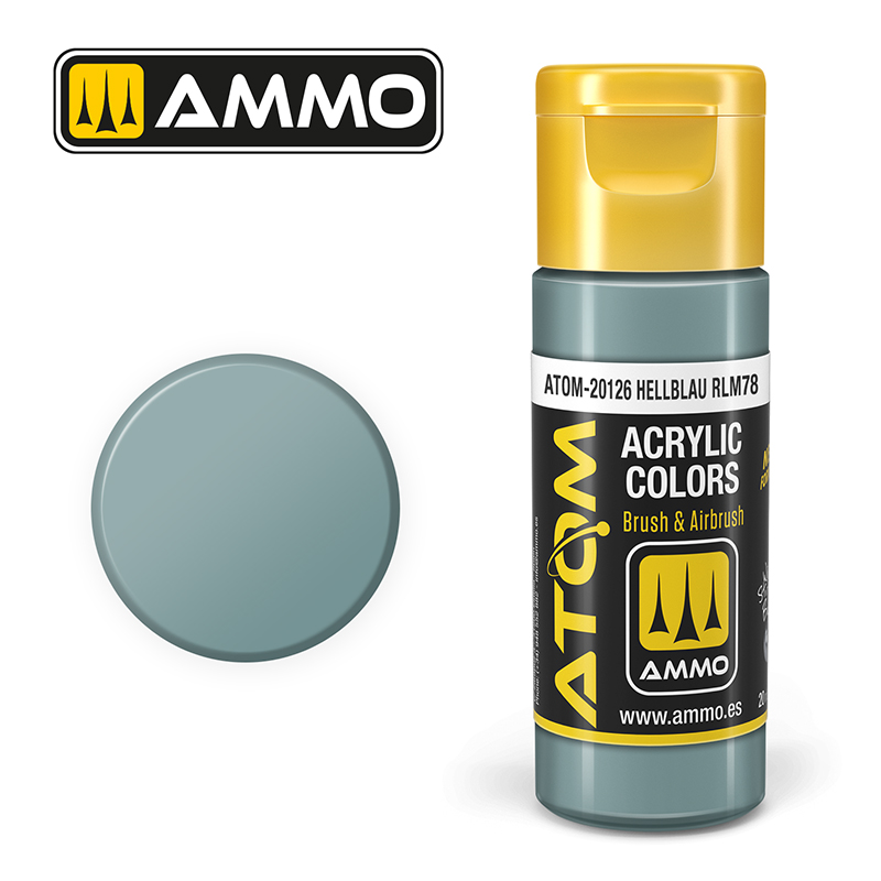 AMMO ATOM 20126 ACRYLIC COLOR HELLBLAU RLM78 20 ML