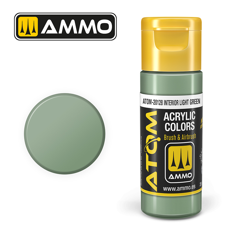 AMMO ATOM 20128 ACRYLIC COLOR INTERIOR LIGHT GREEN 20 ML