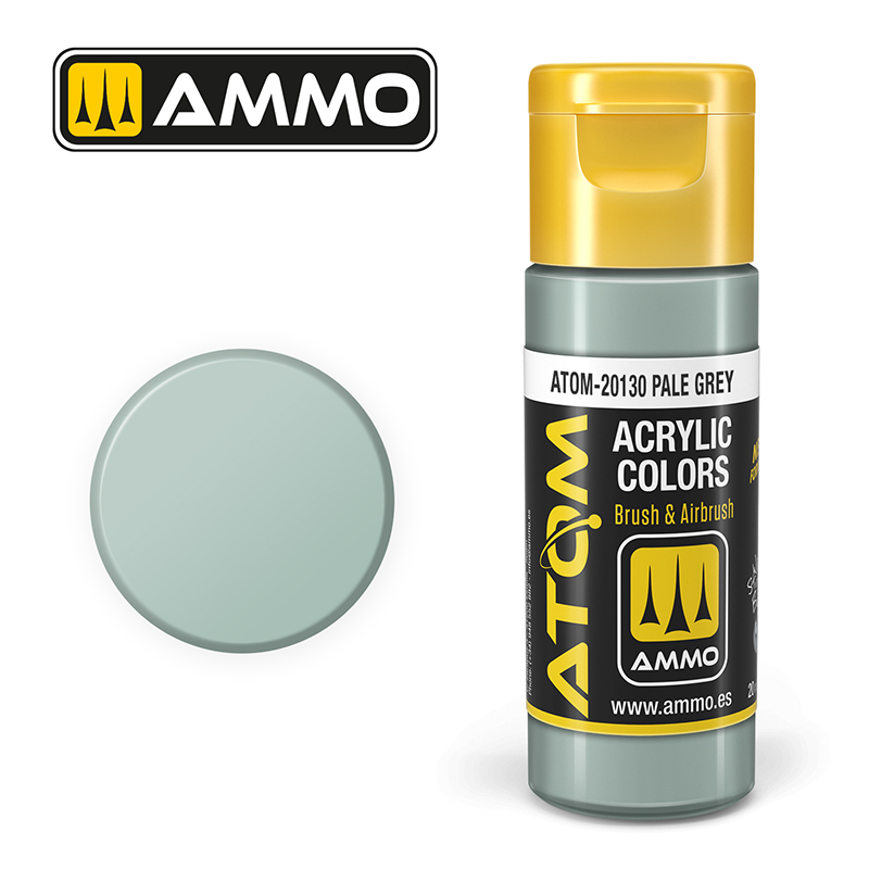 AMMO ATOM 20130 ACRYLIC COLOR PALE GREY 20 ML