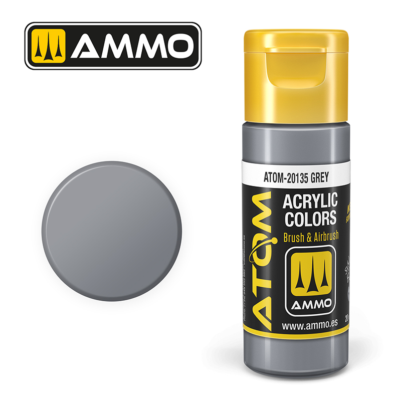 AMMO ATOM 20135 ACRYLIC COLOR GREY 20 ML