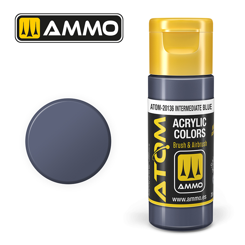 AMMO ATOM 20136 ACRYLIC COLOR INTERMEDIATE BLUE 20 ML