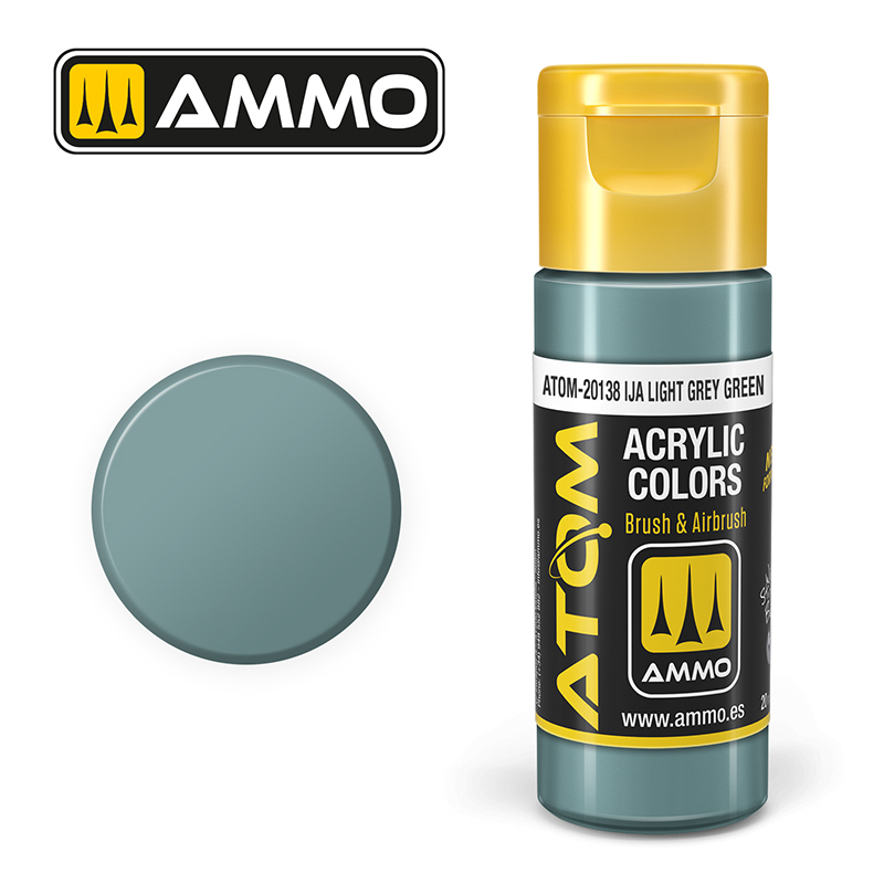 AMMO ATOM 20138 ACRYLIC COLOR IJA LIGHT GREY GREEN 20 ML