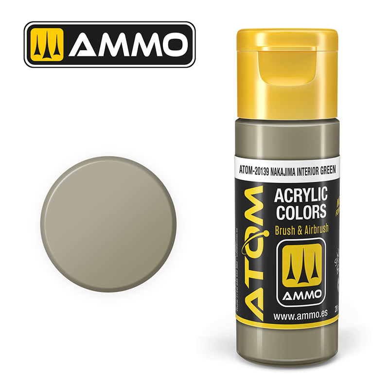 AMMO ATOM 20139 ACRYLIC COLOR NAKAJIMA INTERIOR GREEN 20 ML