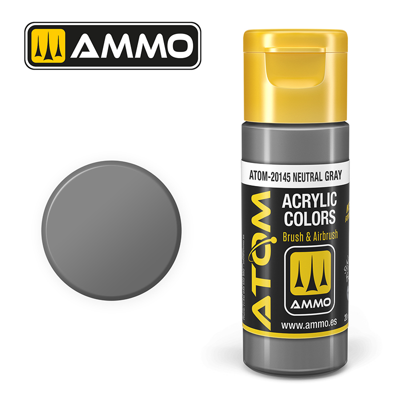 AMMO ATOM 20145 ACRYLIC COLOR NEUTRAL GRAY 20 ML