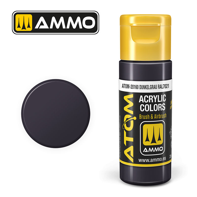 AMMO ATOM 20160 ACRYLIC COLOR DUNKELGRAU RAL7021 20 ML