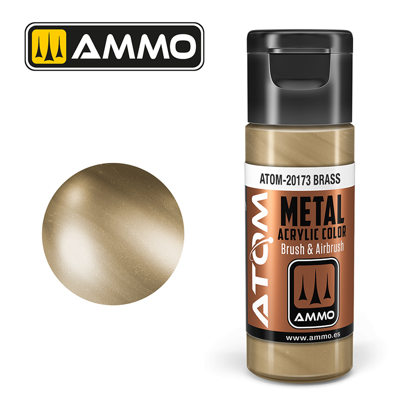 AMMO ATOM 20173 ACRYLIC METALLIC BRASS 20 ML