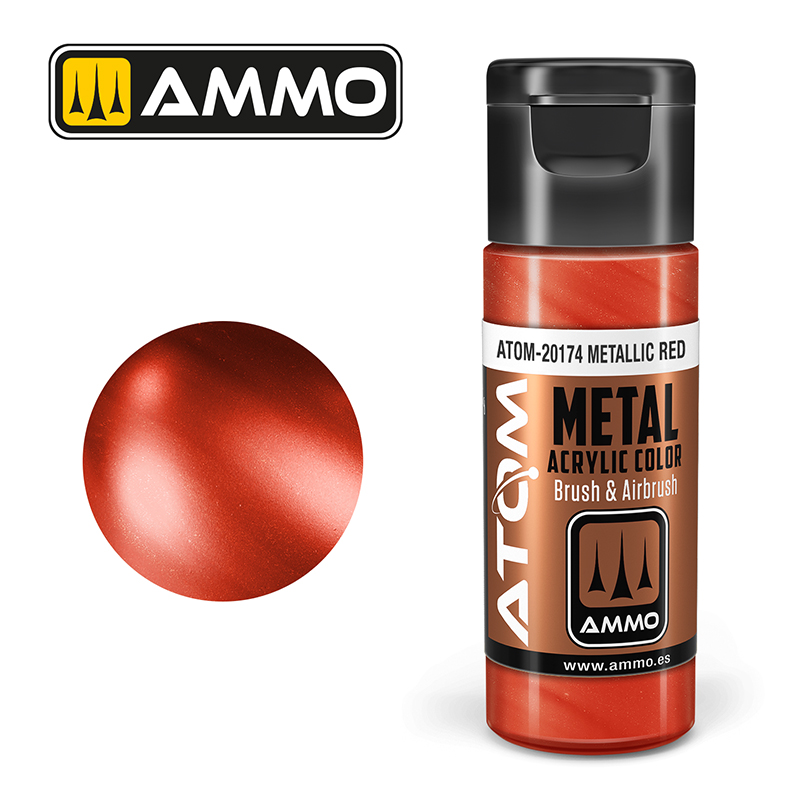 AMMO ATOM 20174 ACRYLIC METALLIC RED 20 ML