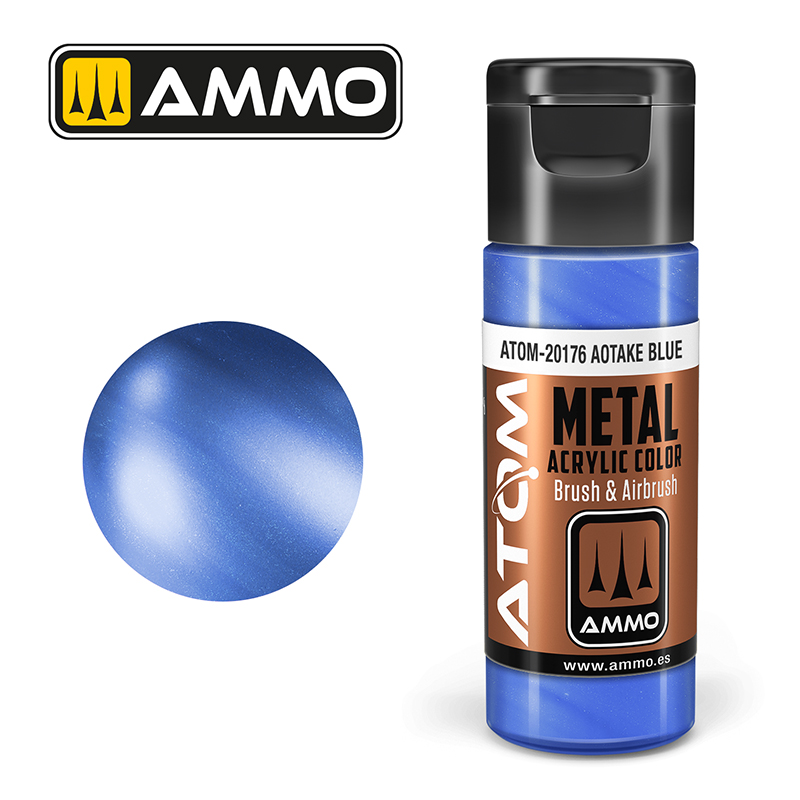 AMMO ATOM 20176 ACRYLIC METALLIC AOTAKE BLUE 20 ML