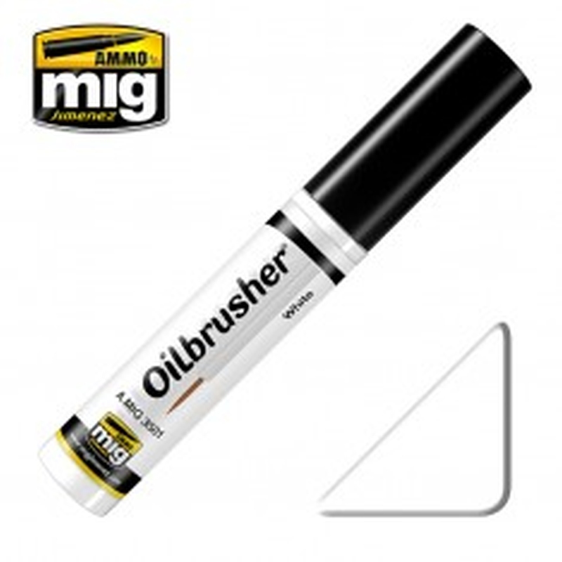 Ammo Mig 3501 OILBRUSHER WHITE JAR 10 ML