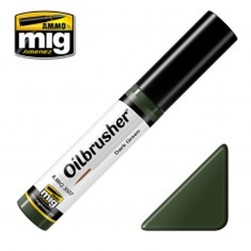 Ammo Mig 3507 OILBRUSHER DARK GREEN JAR 10 ML